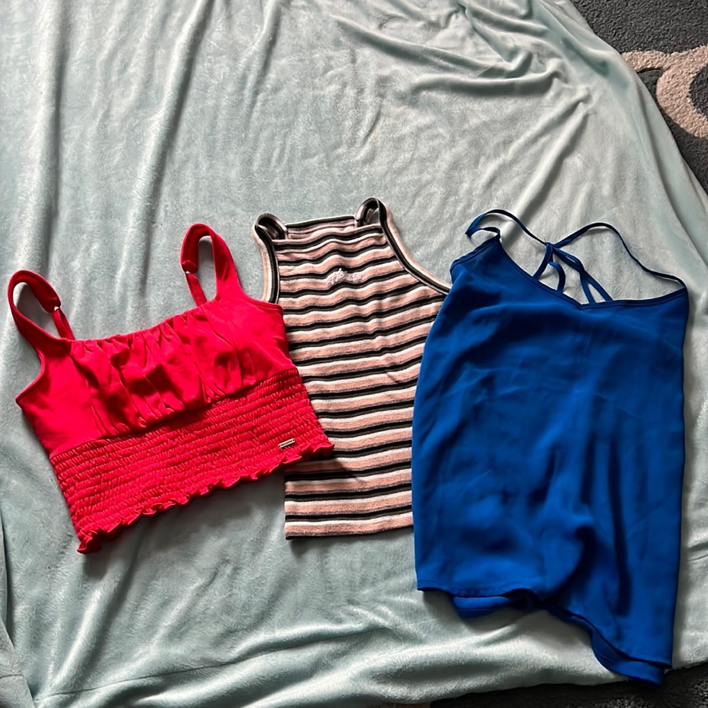 Two Hollister tops and one Abercrombie and Fitch top